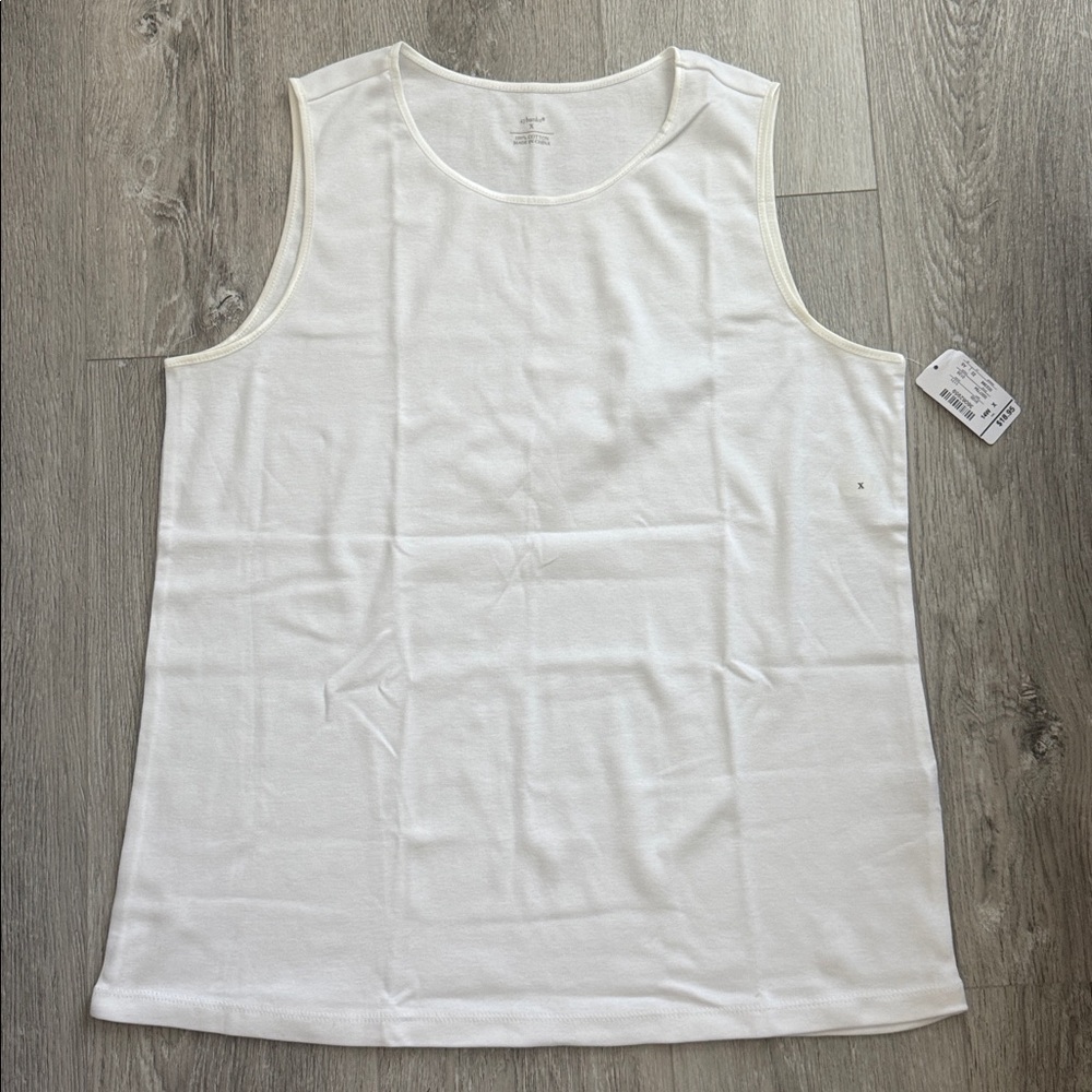 NWT CJBanks White Sleeveless Top 100% Cotton Size X